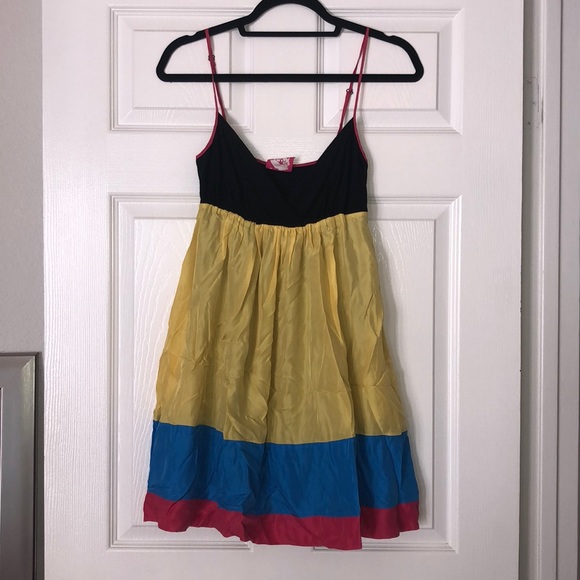 LF Laguna* 100% silk Lipsy Colorblock Dress - Picture 1 of 7